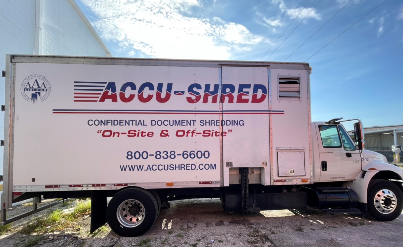 shred truck with accu-shred logo